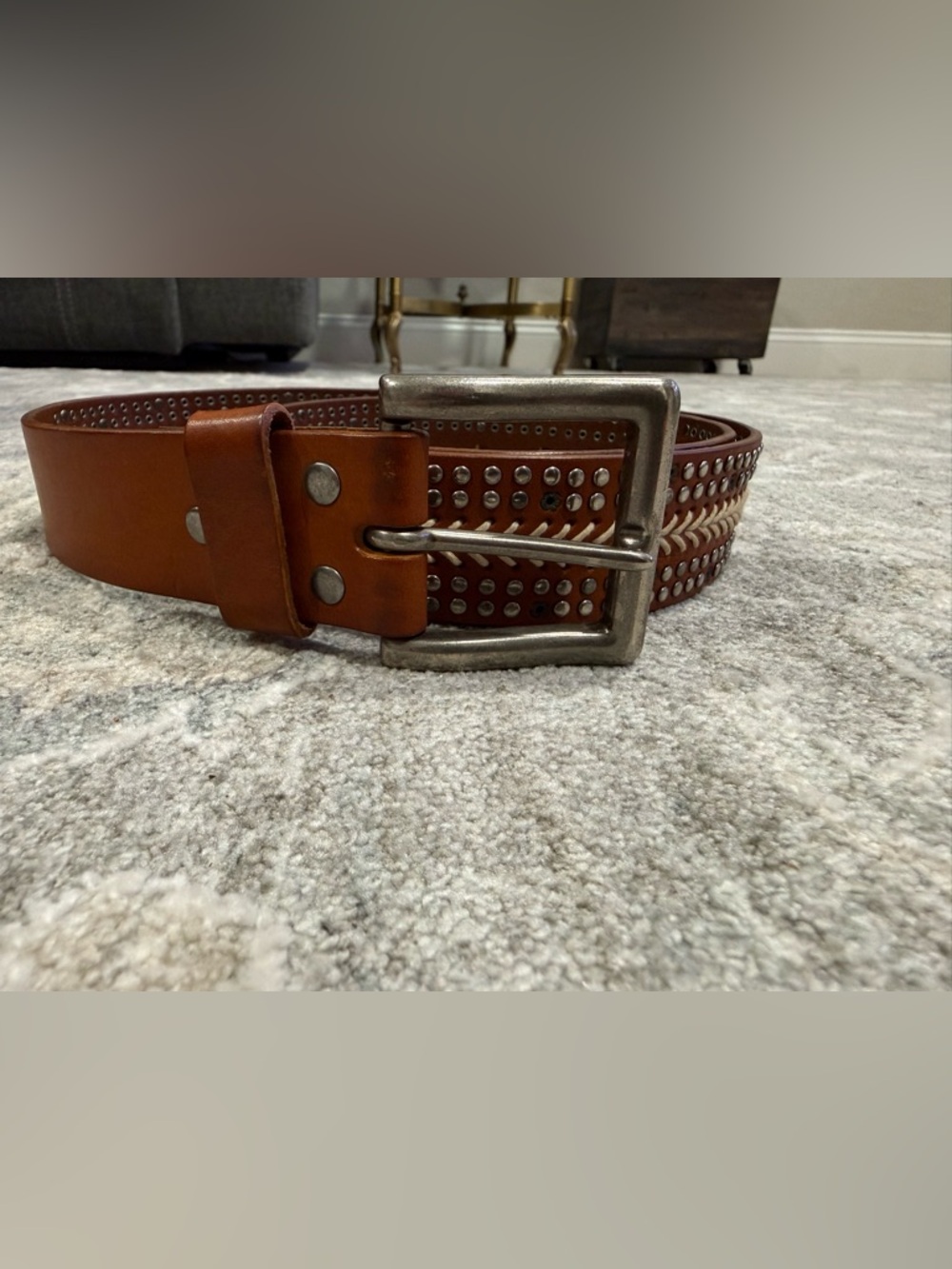 Old Trend Studded and braided Leather Belt